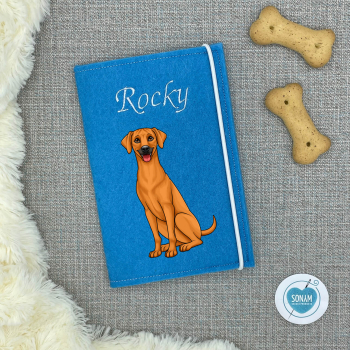 Rhodesian Ridgeback Designbeispiel in blau