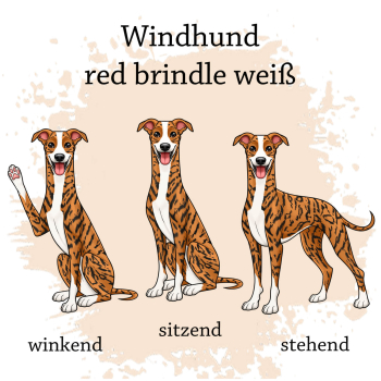 Preview: Windhund in red brindle weiß Motivauswahl