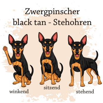 Preview: Motivauswahl für die Impfpasshülle der Hunderasse Zwergpinscher in black tan