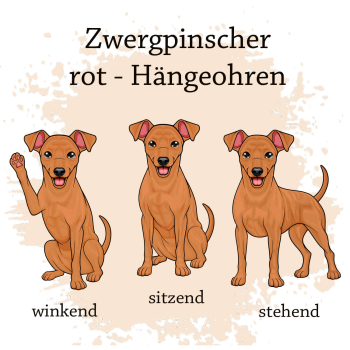 Preview: Motivauswahl der Dokumentenhülle für die Hunderasse Zwergpinscher rot