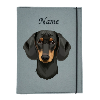 Dokumentenhülle für die Hunderasse Dackel Kurzhaar black tan