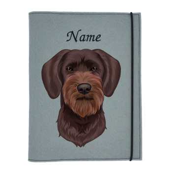 Dokumentenhülle für die Hunderasse Deutsch Drahthaar braun