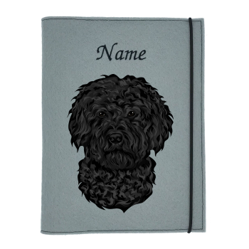 Dokumentenhülle für die Hunderasse Doodle schwarz