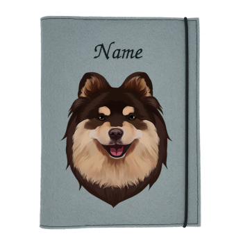 Dokumentenhülle für die Hunderasse Finnischer Lapphund brown tan