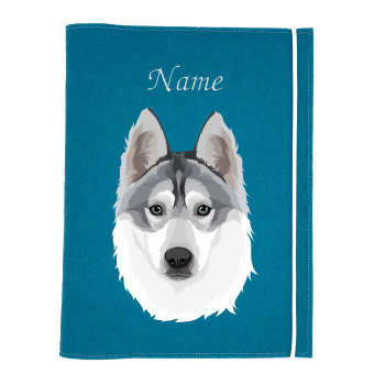 Dokumentenhülle für die Hunderasse Husky silver