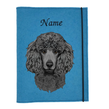 Dokumentenhülle für die Hunderasse Pudel grau