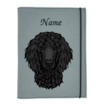 Dokumentenhülle für die Hunderasse Pudel schwarz