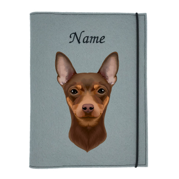 Dokumentenhülle für die Hunderasse Zwergpinscher chocolate tan