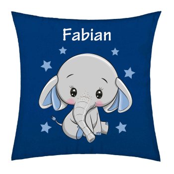Personalisiertes Kissen für Kinder Elefant mit Sternen für Jungs