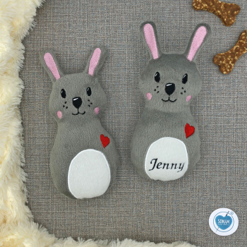 Hundespielzeug Hase in grau