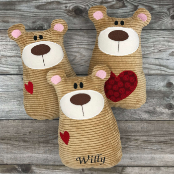 Preview: Teddy mit kleinem Herz Hundespielzeug