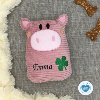 Kuscheltier für den Hund mit Name Plüsch Schwein