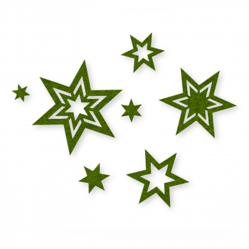 Filz Applikation Sterne grün