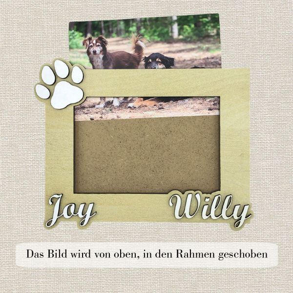 Bilderrahmen mit zwei Namen personalisiert für Hundehalter