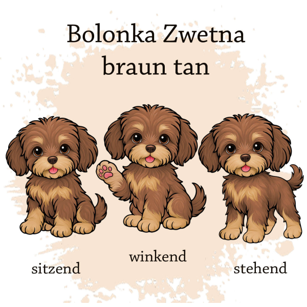 Motivauswahl für die Impfpasshülle Bolonka Zwetna braun tan