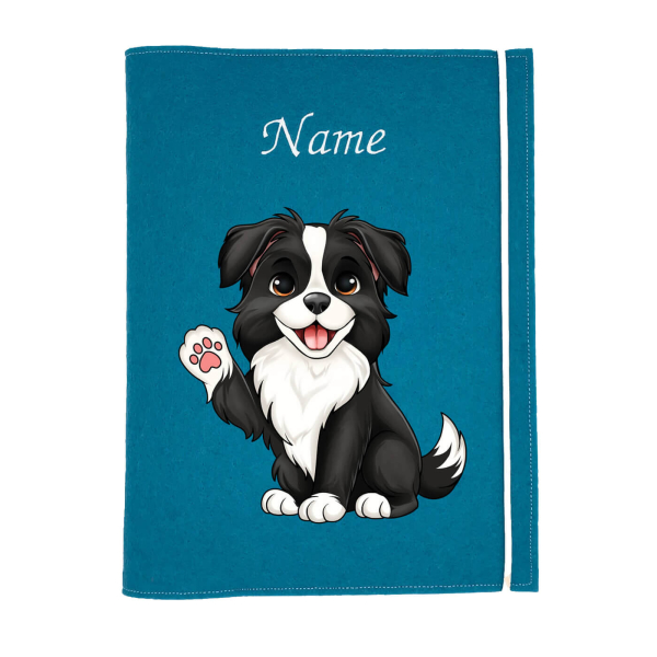 Dokumentenhülle für die Hunderasse Border Collie schwarz weiß