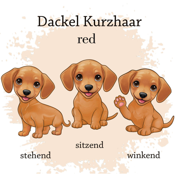 Motivauswahl für die Dokumentenhülle Dackel Kurzhaar rot
