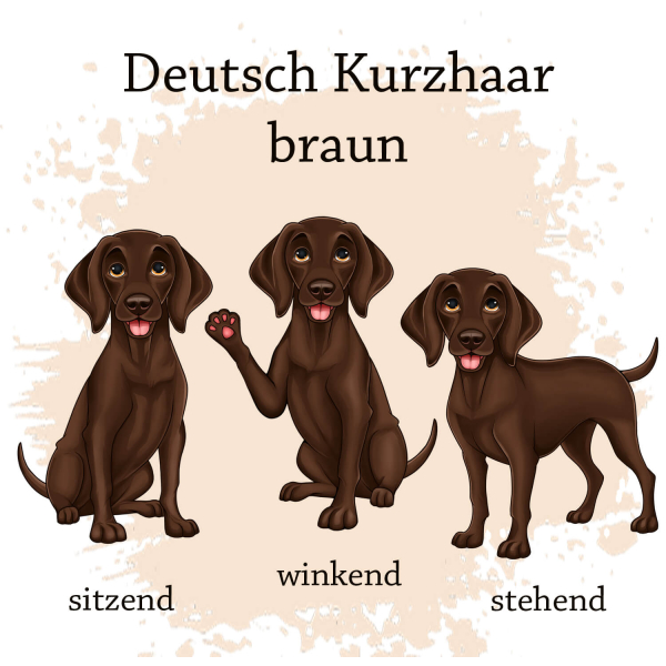 Motivauswahl für die Impfpasshülle Deutsch Kurzhaar braun