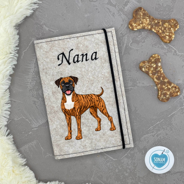 Boxer red brindle Designbeispiel in beige meliert