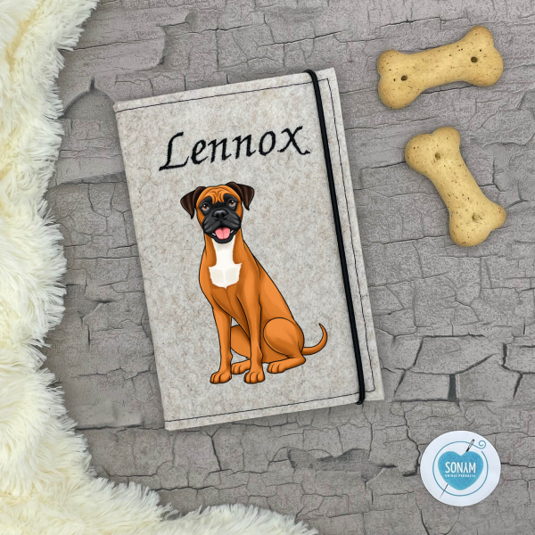 Boxer rotbraun Designbeispiel in beige meliert