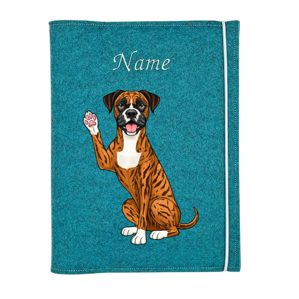 Boxer red brindle weiß personalisierte Dokumentenhülle
