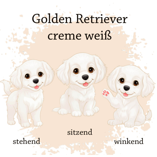 Motivauswahl für die Impfpasshülle Golden Retriever creme weiß