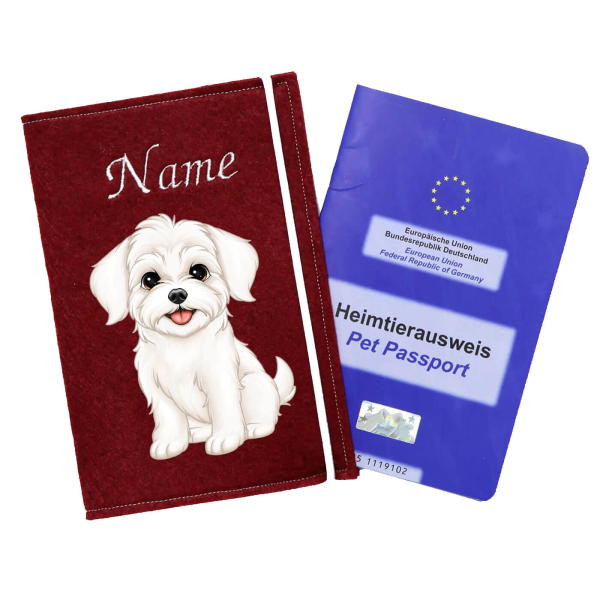 Impfpasshülle für die Hunderasse Havaneser weiß