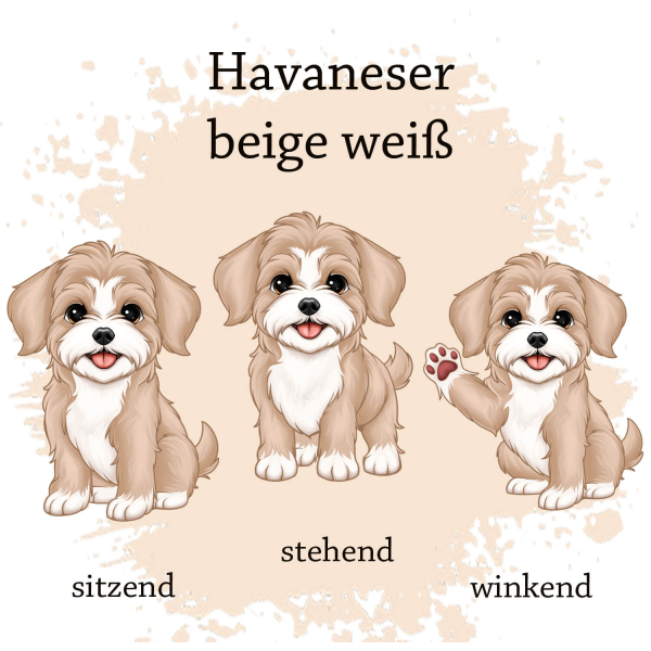 Motivauswahl für die Impfpasshülle Havaneser beige weiß