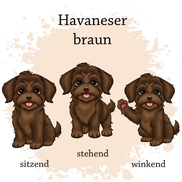 Motivauswahl für die Impfpasshülle Havaneser braun