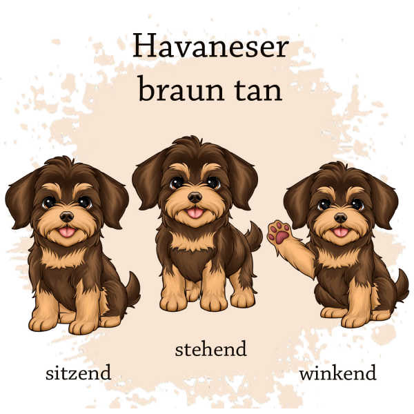 Motivauswahl für die Impfpasshülle Havaneser braun tan