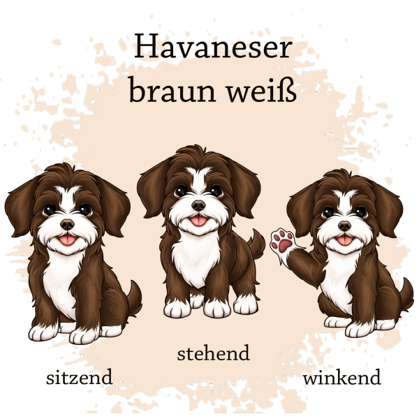 Motivauswahl für die Impfpasshülle Havaneser braun weiß