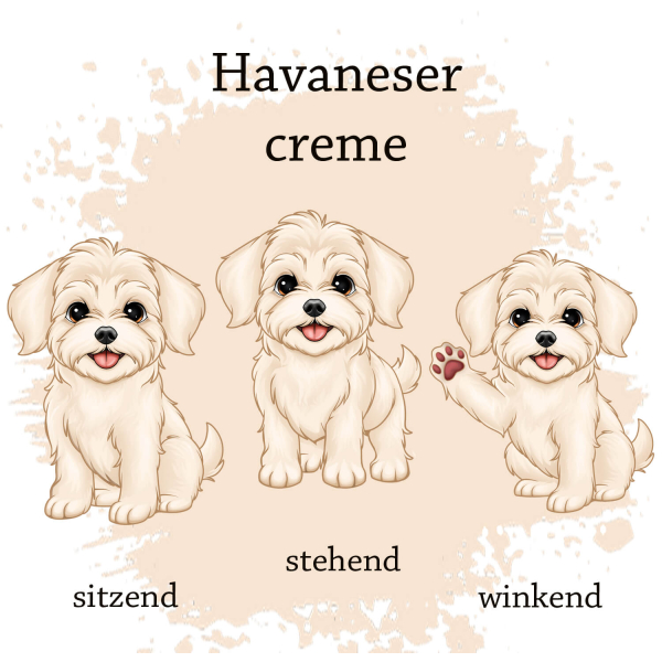 Motivauswahl für die Impfpasshülle Havaneser creme