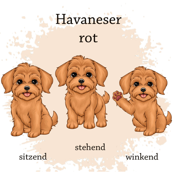 Motivauswahl für die Impfpasshülle Havaneser rot