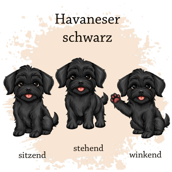 Motivauswahl für die Impfpasshülle Havaneser schwarz