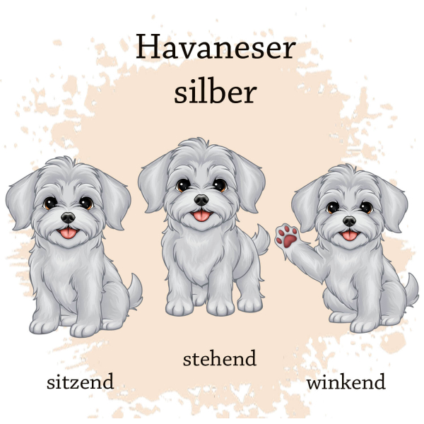 Motivauswahl für die Impfpasshülle Havaneser silber
