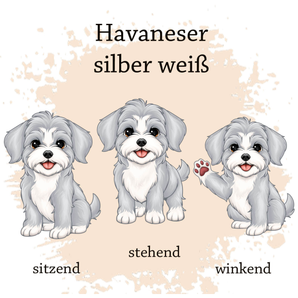 Motivauswahl für die Impfpasshülle Havaneser silber weiß