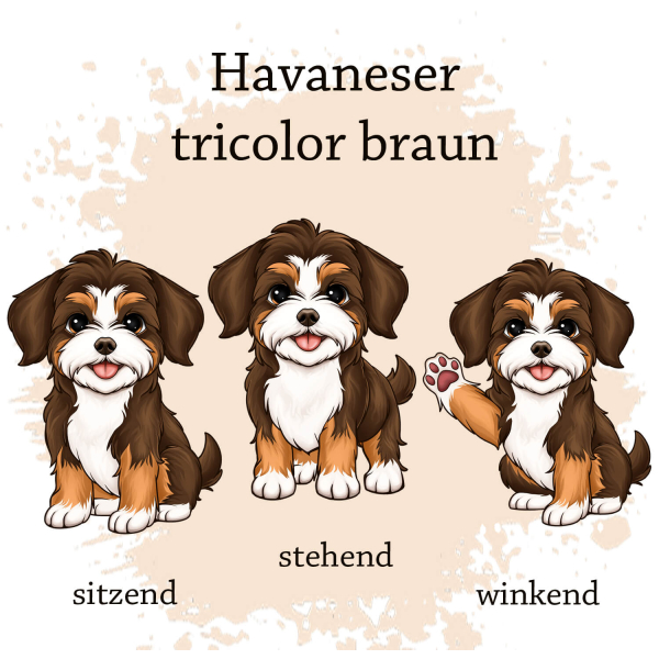 Motivauswahl für die Impfpasshülle Havaneser tricolor braun