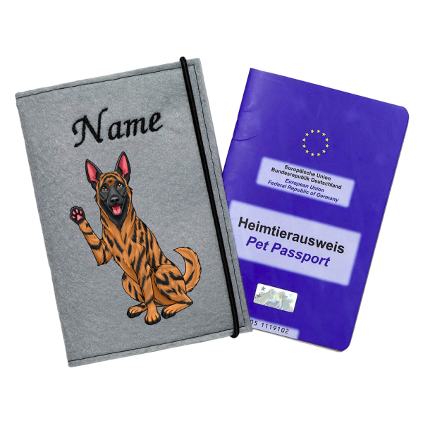 Impfpasshülle für die Hunderasse Holländischer Schäferhund gold brindle
