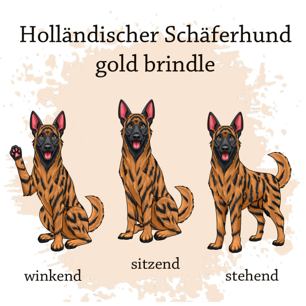 Motivauswahl für die Impfpasshülle der Hunderasse Holländischer Schäferhund gold brindle