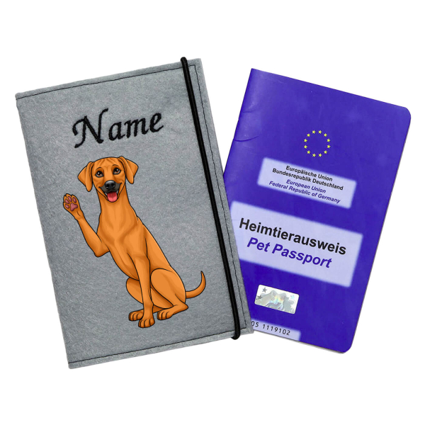 Rhodesian Ridgeback personalisierte Impfpasshülle
