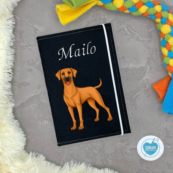 Rhodesian Ridgeback Designbeispiel in schwarz