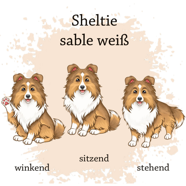 Motivauswahl der Dokumentenhülle für die Hunderasse Sheltie sable