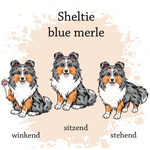 Motivauswahl der Dokumentenhülle für die Hunderasse Sheltie blue merle