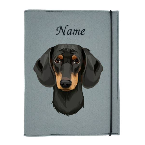 Dokumentenhülle für die Hunderasse Dackel Kurzhaar black tan