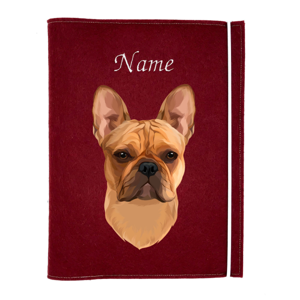 Dokumentenhülle für die Hunderasse Französische Bulldogge red