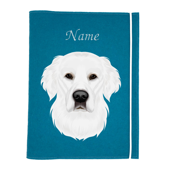 Dokumentenhülle für die Hunderasse Golden Retriever weiß