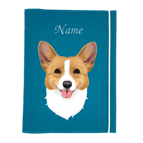 Dokumentenhülle für die Hunderasse Corgi rot weiß