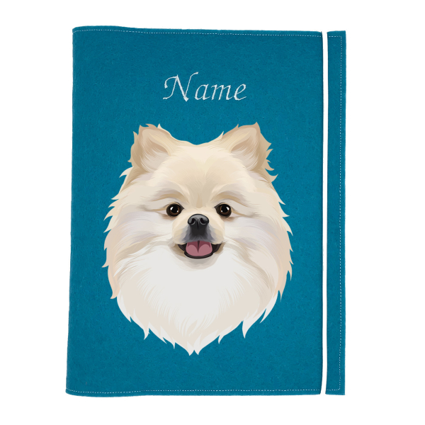 Dokumentenhülle für die Hunderasse Spitz creme