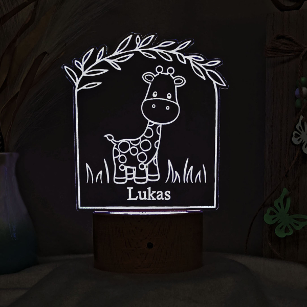 Nachtlicht Giraffe beleuchtet