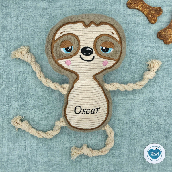 Faultier Kuscheltier mit Name für den Hund